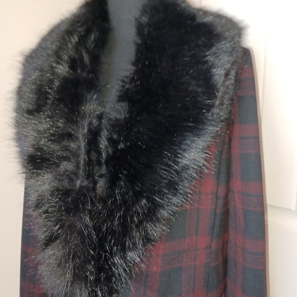 Liverpool Ponte Detachable Faux Fur Trim Blazer Jacket Women's Sz Med - Picture 3 of 12